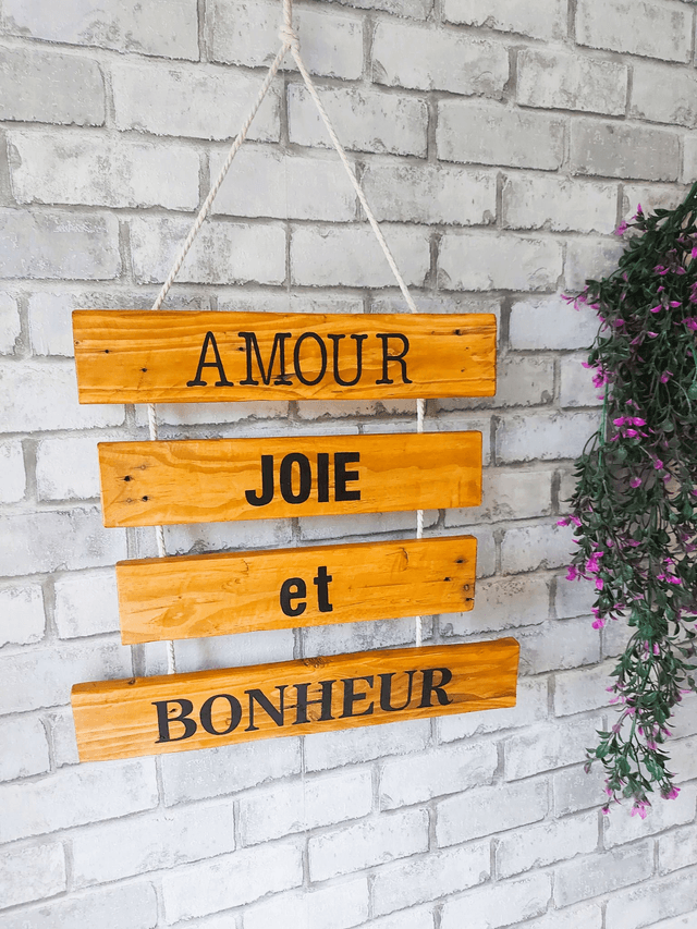 Décoration mural en bois et corde